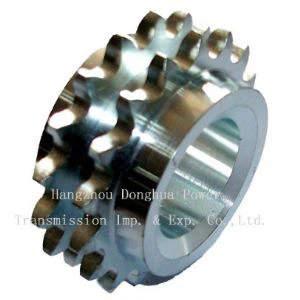 Double Sprocket with Both Sides Hub Zinc Plated